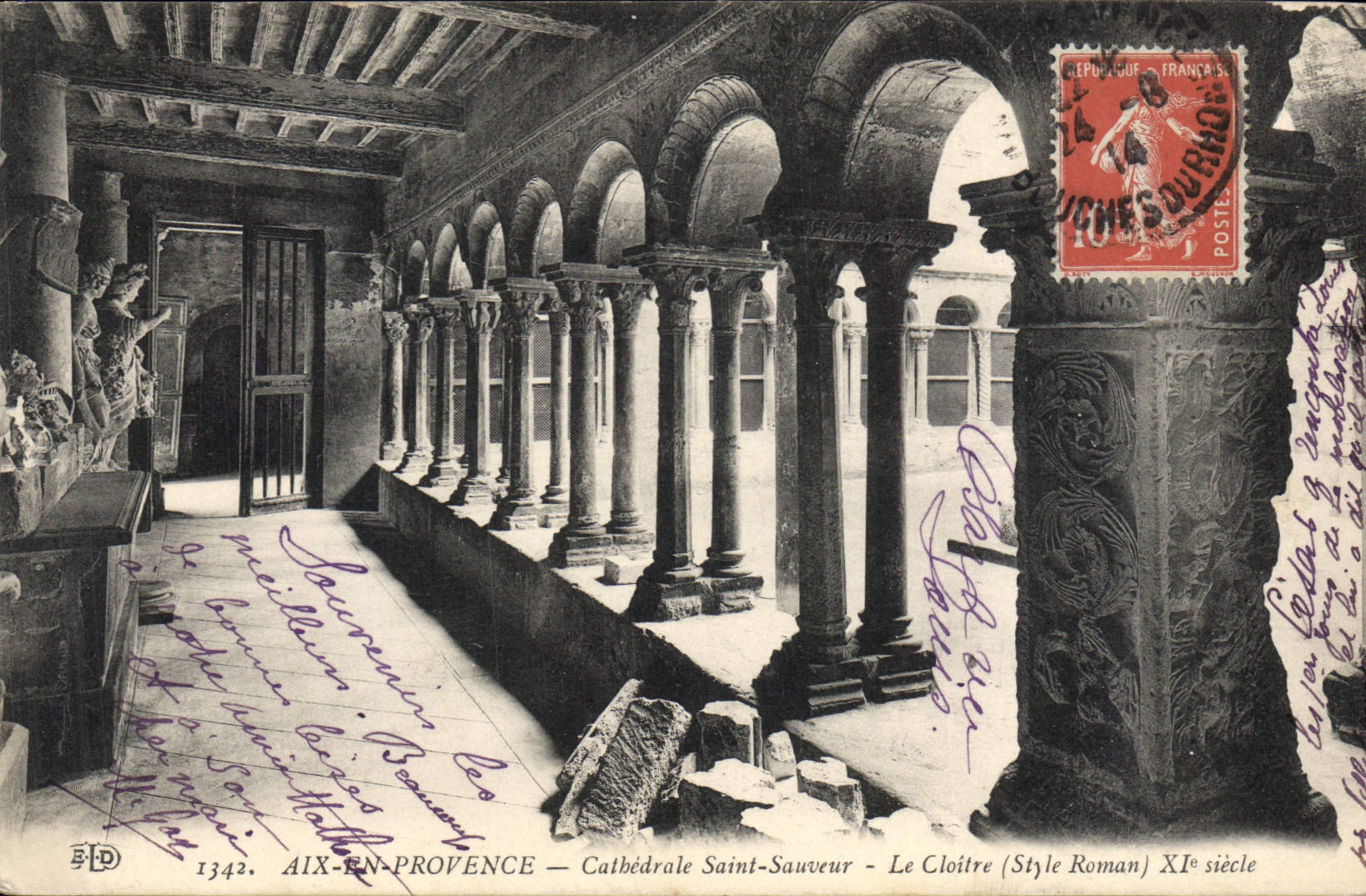 Aix-en-Provence — Kathedrale Saint-Sauveur — Der Cloister (Römischer Stil) 11. Jahrhundert