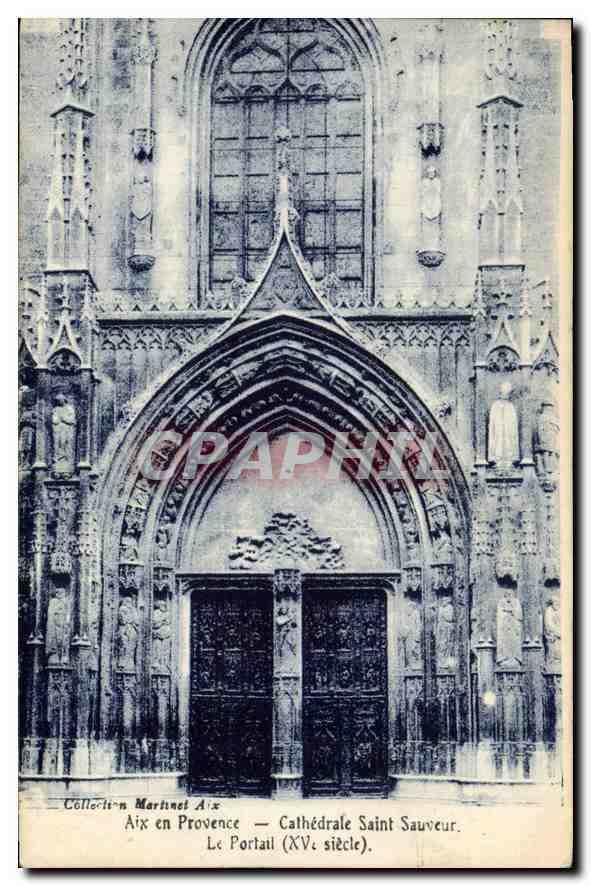 CPA Aix en Provence cathedrale Saint Sauveur le Portail XV siecle 
