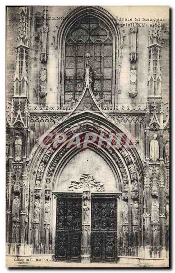 CPA Aix en Provence cathedrale St Sauveur portail XVe siecle 