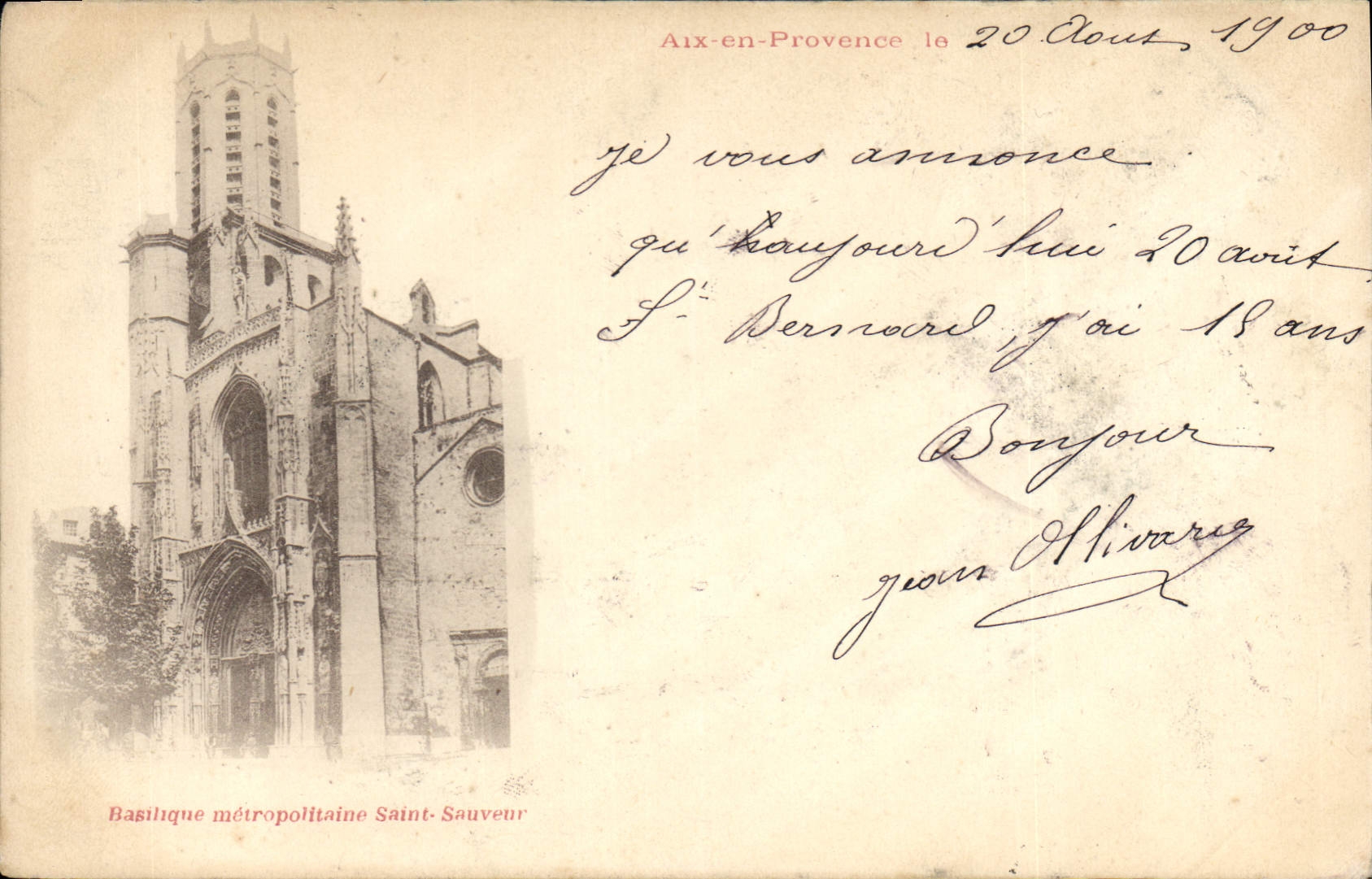 Aix-en-Provence — Metropolitane Basilika Saint-Sauveur — unbekannter Verleger, Seriennummer nicht sichtbar