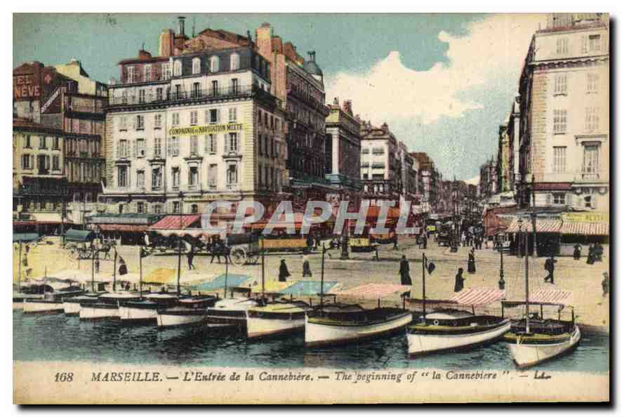 CPA Marseille l'entree de la Cannebiere Bateaux