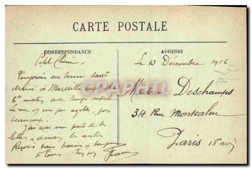 CPA Marseille le palais Longchamp  — Rückseite