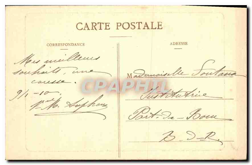 CPA Marseille le Prado  — Verso