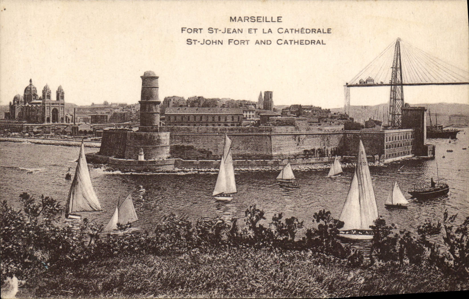 Marseille — Fort Saint-Jean et la cathédrale — éditeur non identifié