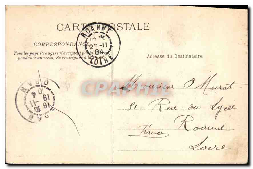 CPA Marseille la Rue de la Republique Bateaux Tramway — Rückseite