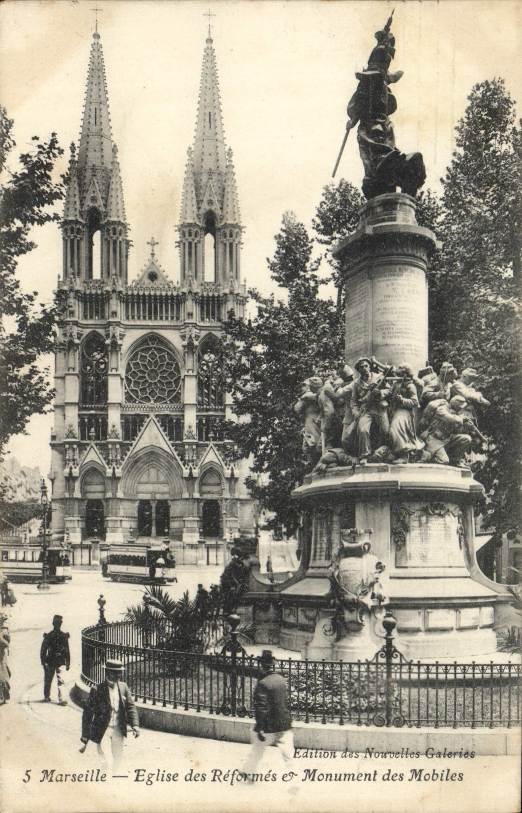 Marseille — Église des Réformés & Monument des Mobiles — Édition des Nouvelles Galeries