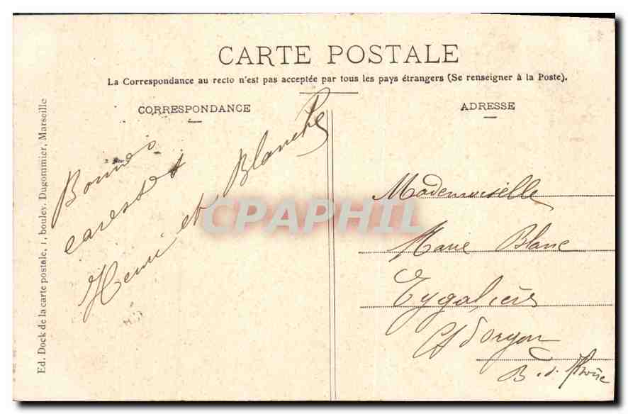CPA Marseille Notre Dame de la Garde  — Rückseite