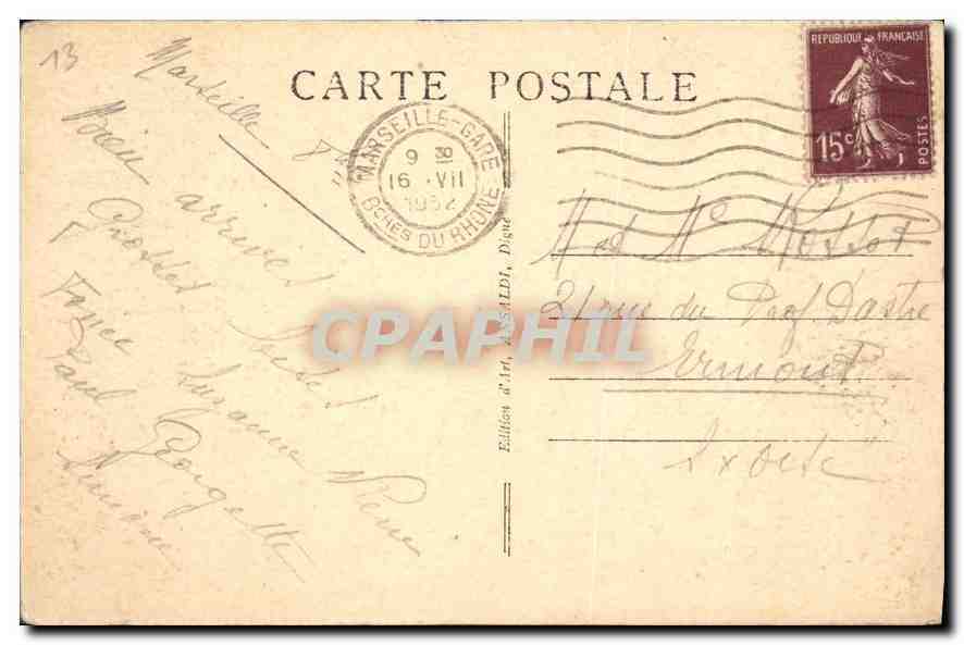 CPA Marseille Notre Dame de la Garde  — Rückseite