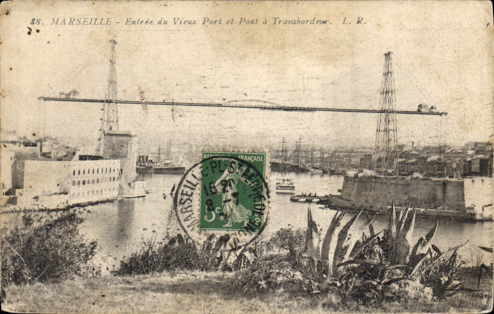 CPA Marseille Entree du Vieux Port et Pont Transbordeur 