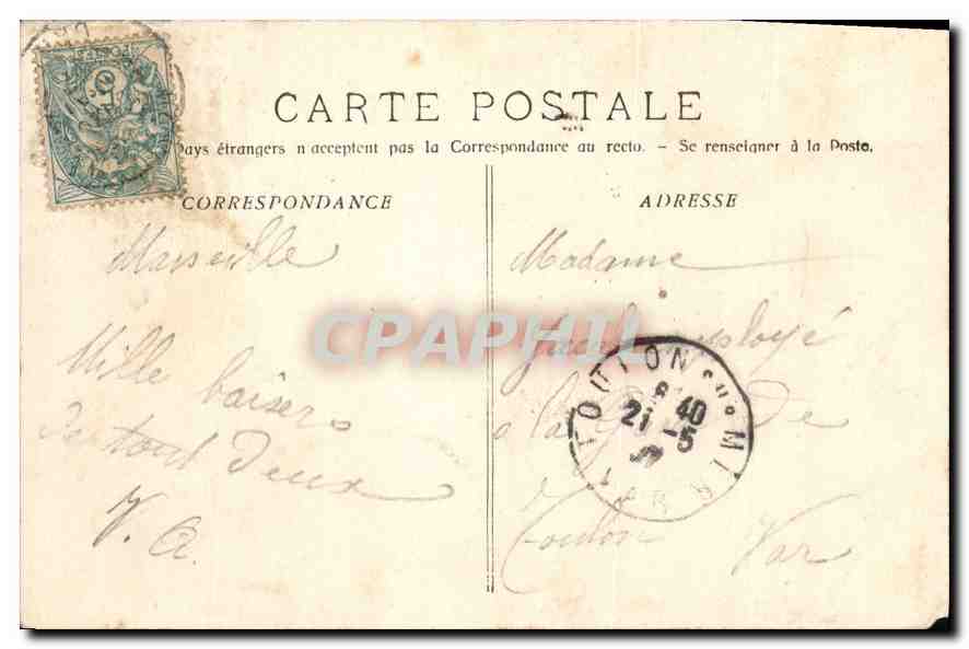 CPA Marseille Le Cours du Chapitre et les Reformes  — Verso