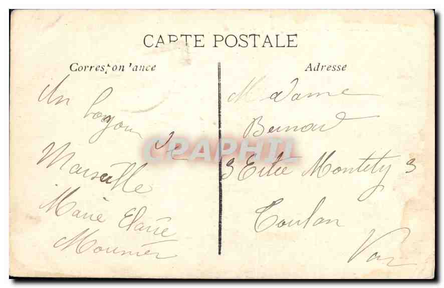 CPA Marseille Rue de la Republique Tramways — Verso
