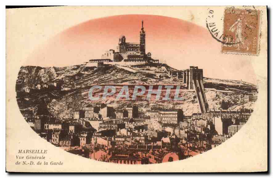 CPA Marseille Vue Generale de Notre Dame de la Garde 