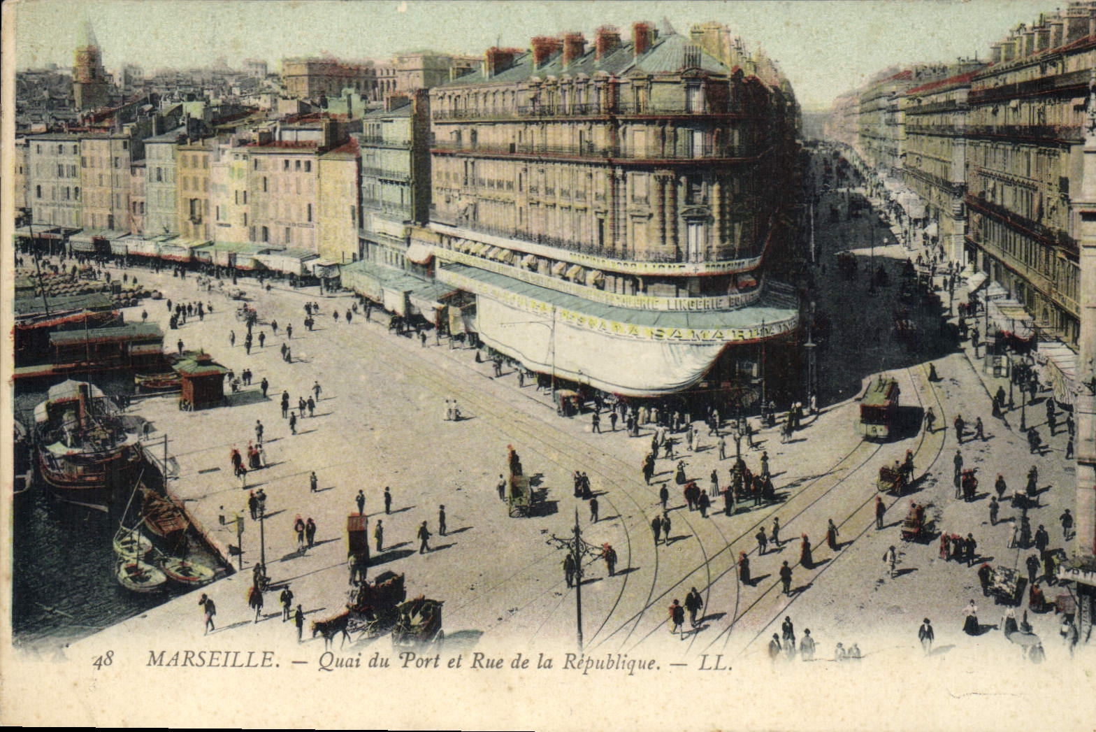 CPA Marseille Quai du Port et Rue de la Republique 