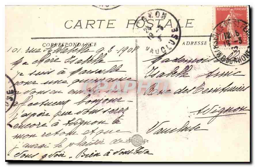 CPA Marseille La Fontaine Estrangin  — Rückseite