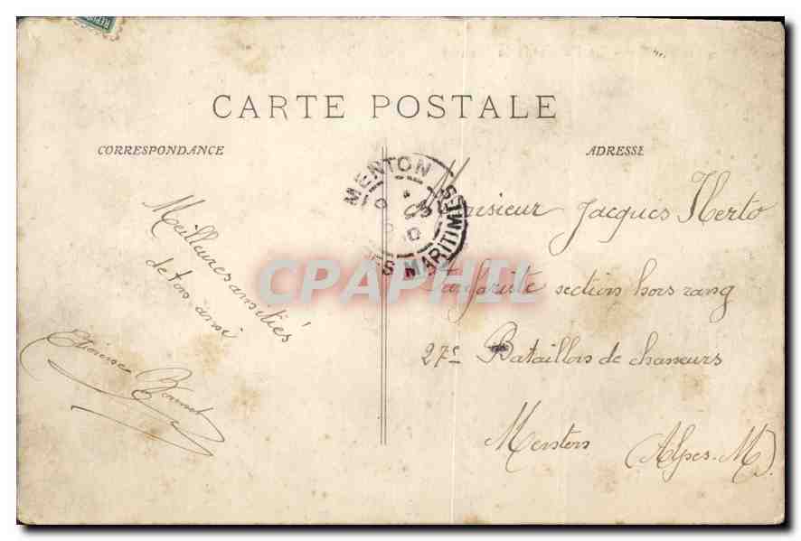 CPA Marseille Palais de la Bourse  — Verso