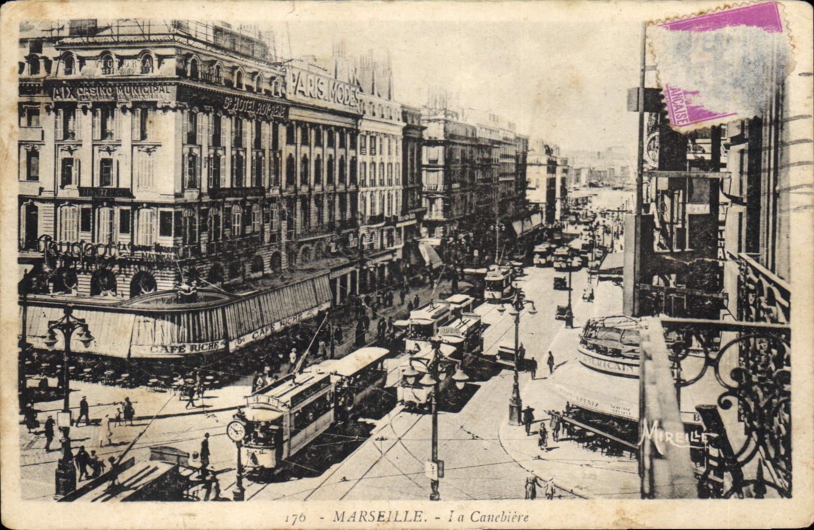 CPA Marseille La Cannebiere Tramways