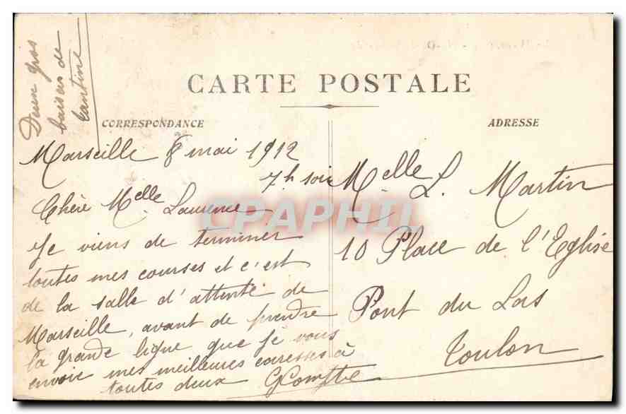 CPA Marseille N D de la Garde  — Verso