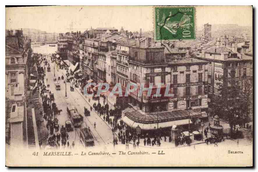 CPA Marseille La Cannebiere Tramway