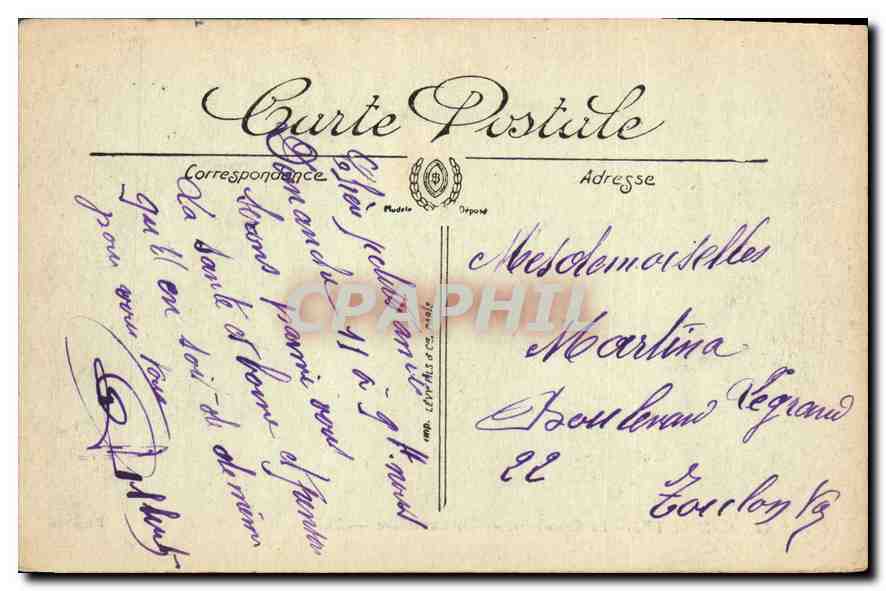 CPA Marseille La Cannebiere Tramway — Verso