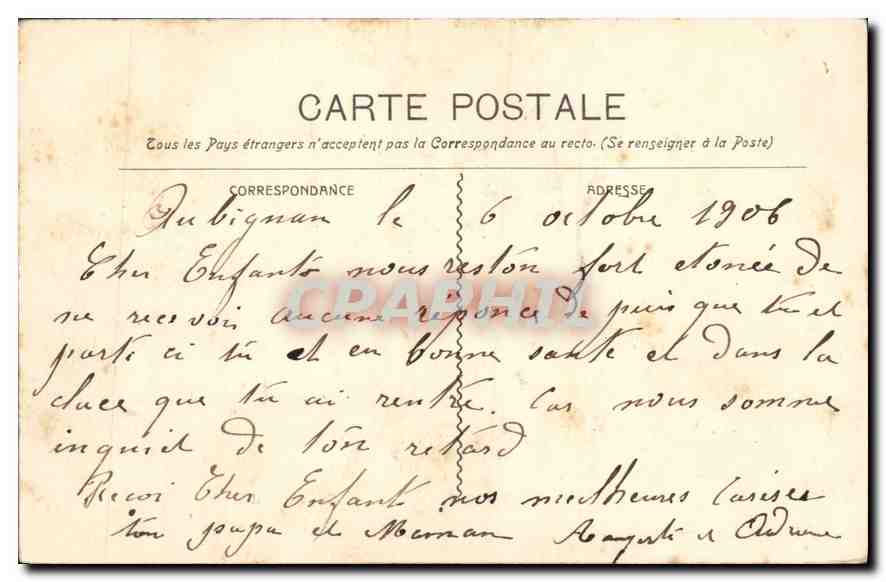 CPA Marseille Le Chateau d'If  — Verso