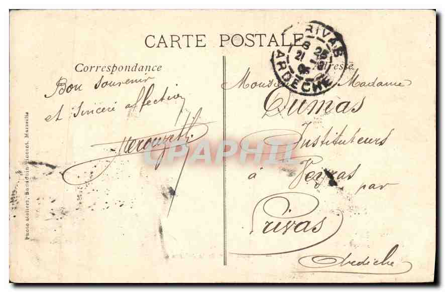 CPA Marseille Avant Port de la Joliette Bateaux — Rückseite