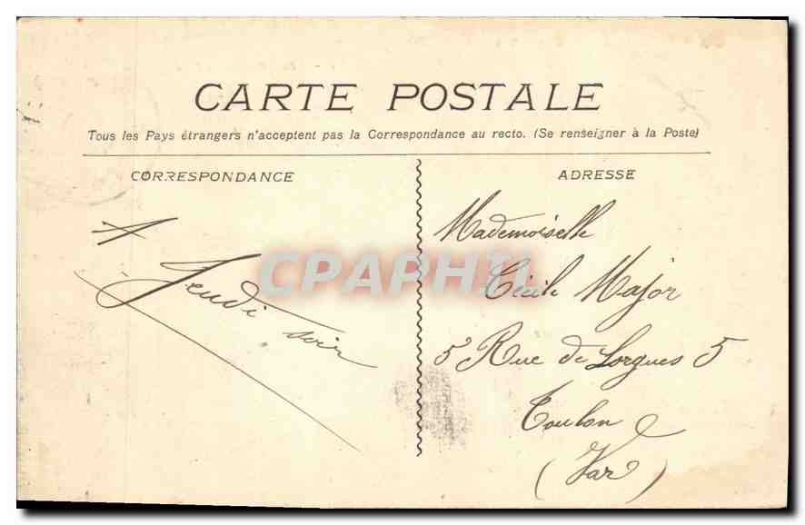 Marsella - Promenade de la Jetée — editor J. Forez, n° 152 — Reverso