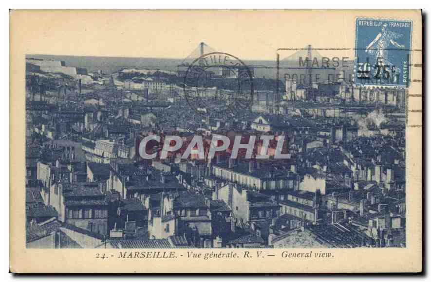MARSEILLE — Vue générale — R. V. — Édition R. Viveret, n°24