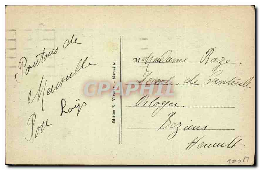 MARSEILLE — Vue générale — R. V. — Édition R. Viveret, n°24 — Reverso