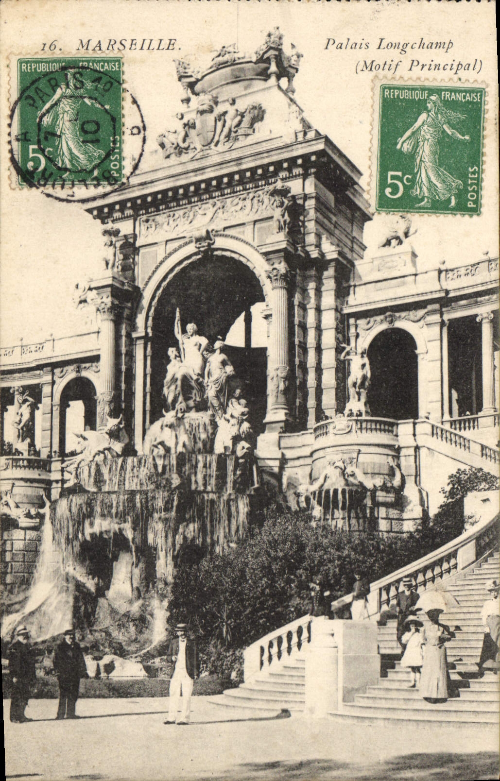 CPA Marseille palais Longchamp Motif principal 