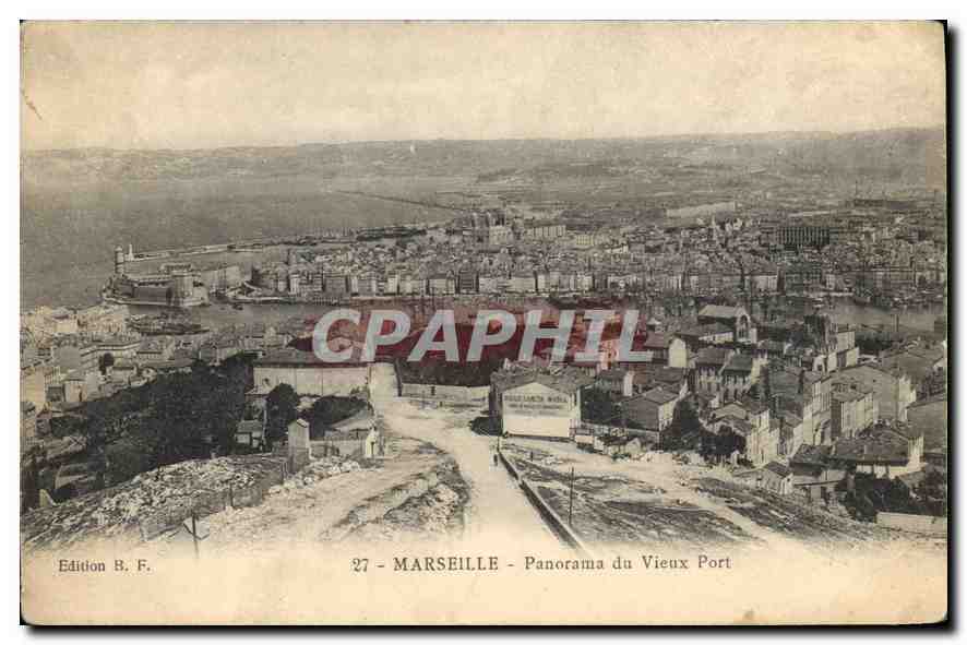 CPA Marseille Panorama du vieux Port 