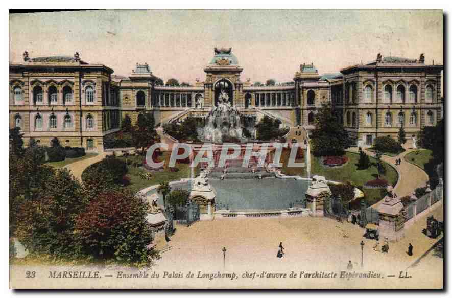 CPA Marseille Ensemble du palais de Longchamp cher d'oeuvre de l'architecte Esperandieu 
