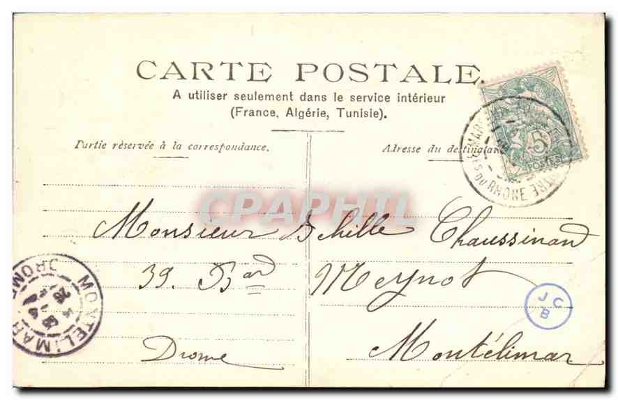 CPA Marseille Jardin Bonaparte Napoleon — Rückseite