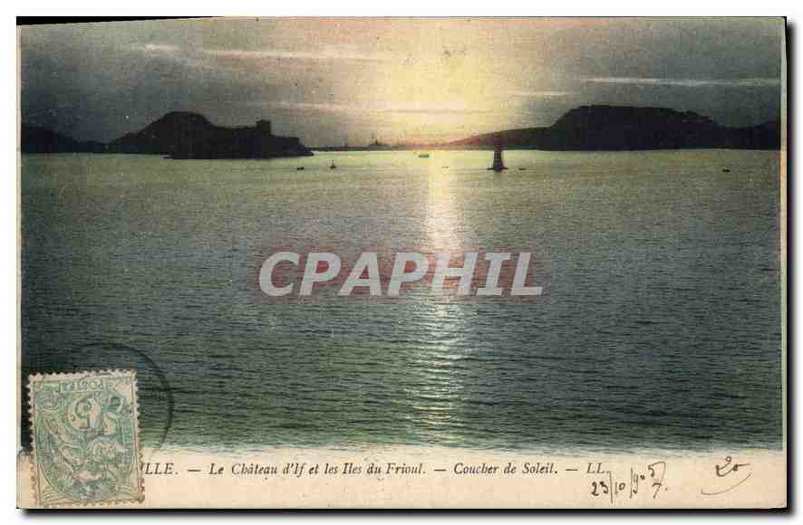 CPA Marseille le chateau d'If et les Iles du Frioul coucher de soleil 