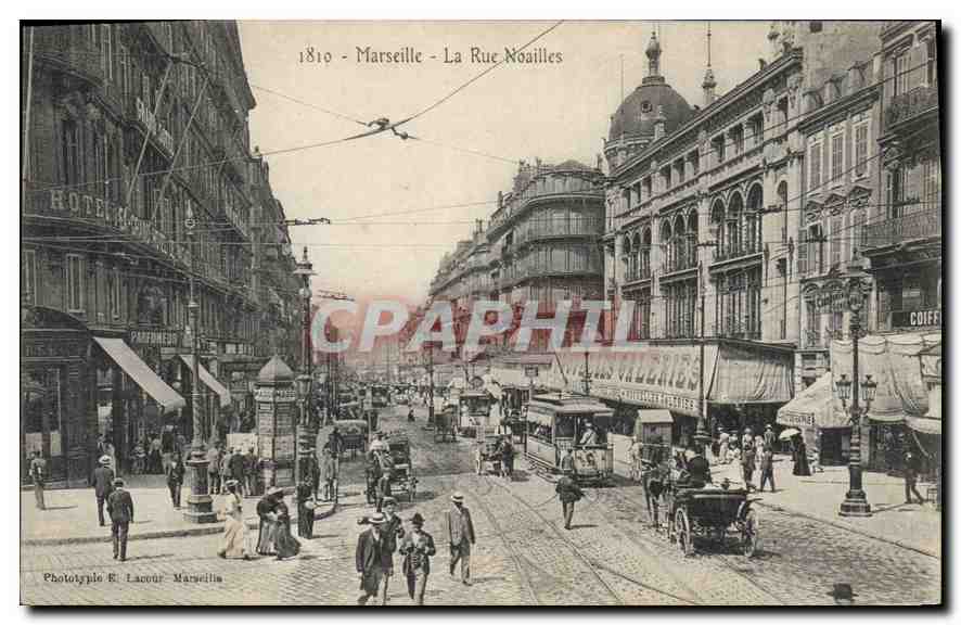 CPA Marseille la Rue Noailles Tramway 