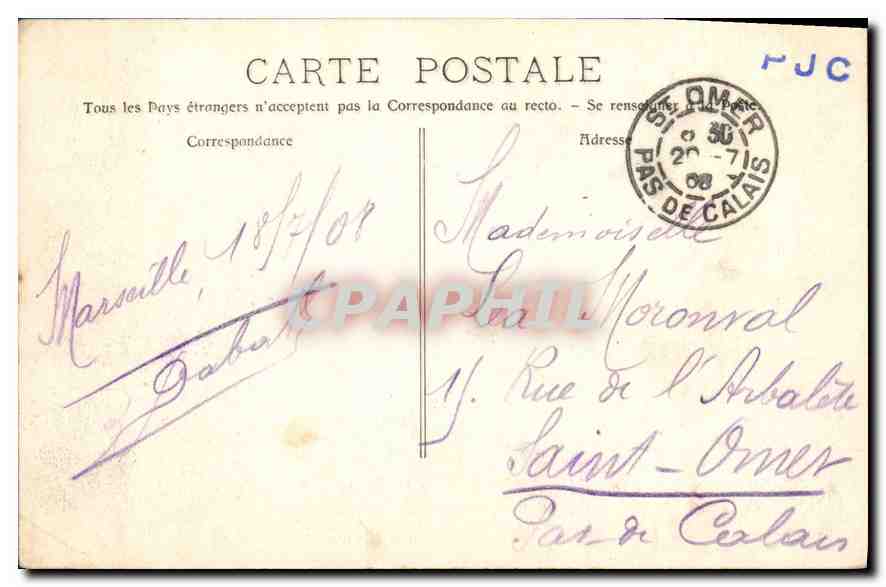 CPA Souvenir de Marseille — Verso