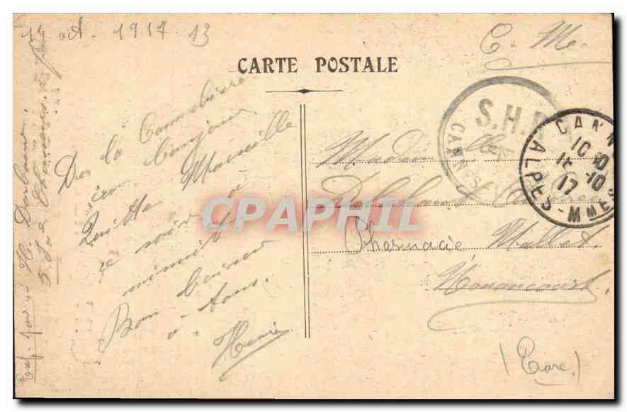 CPA Une Pensee de Marseille  — Verso