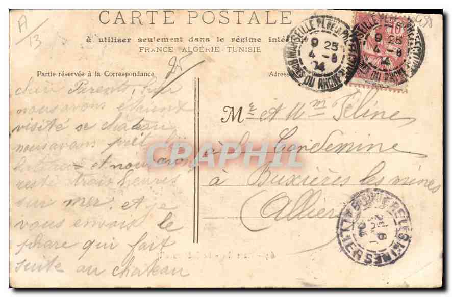CPA Marseille le chateau d'If  — Verso