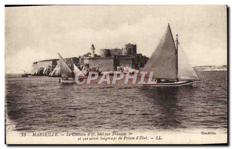 CPA Marseille le chateau d'If bati par Francois I et qui servit longtemps de Prison d'Etat Bateau 