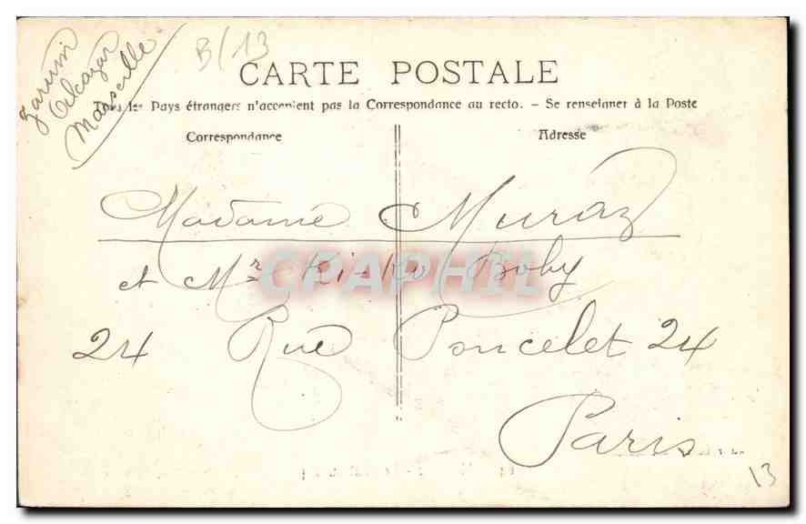 CPA Marseille le chateau d'If  — Rückseite