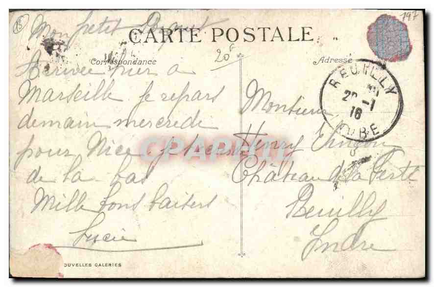 CPA Marseille le chateau d'If Bateau — Verso