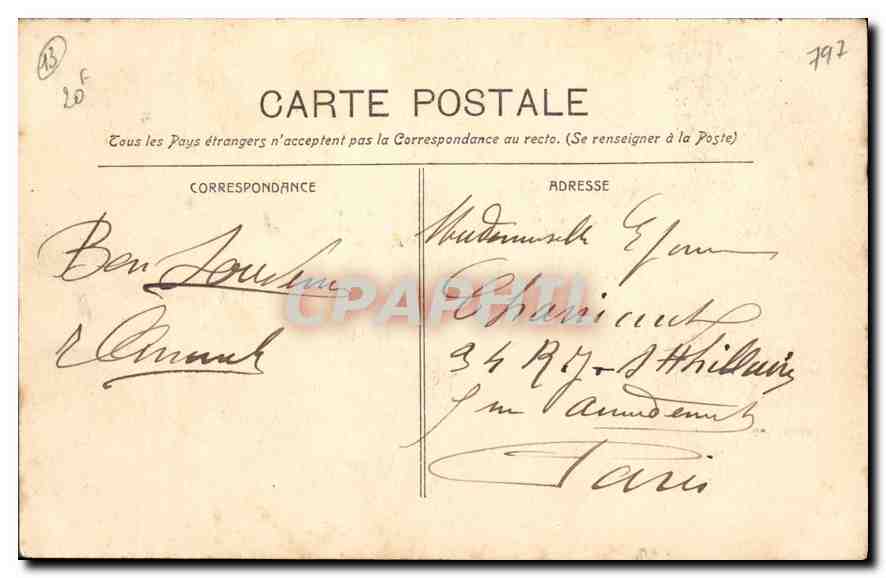 CPA Marseille le chateau d'If  — Rückseite