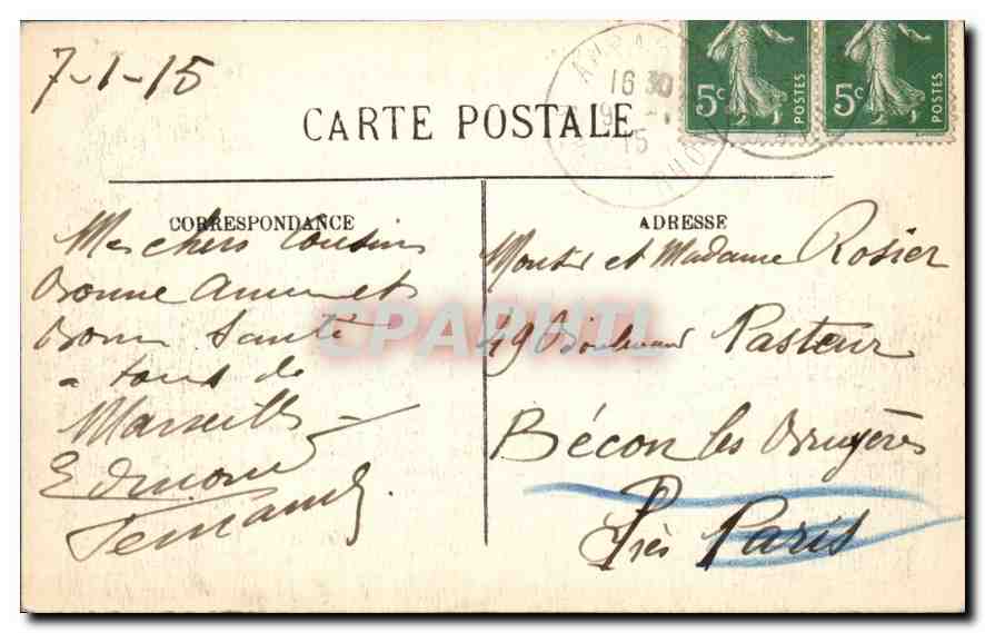 CPA Marseille le chateau d'If  — Verso