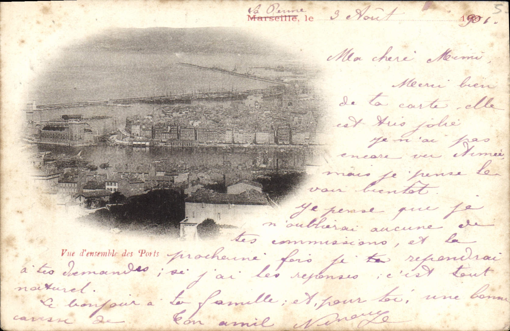 Vue d'ensemble des Ports de Marseille — La Bonne — éditeur non visible