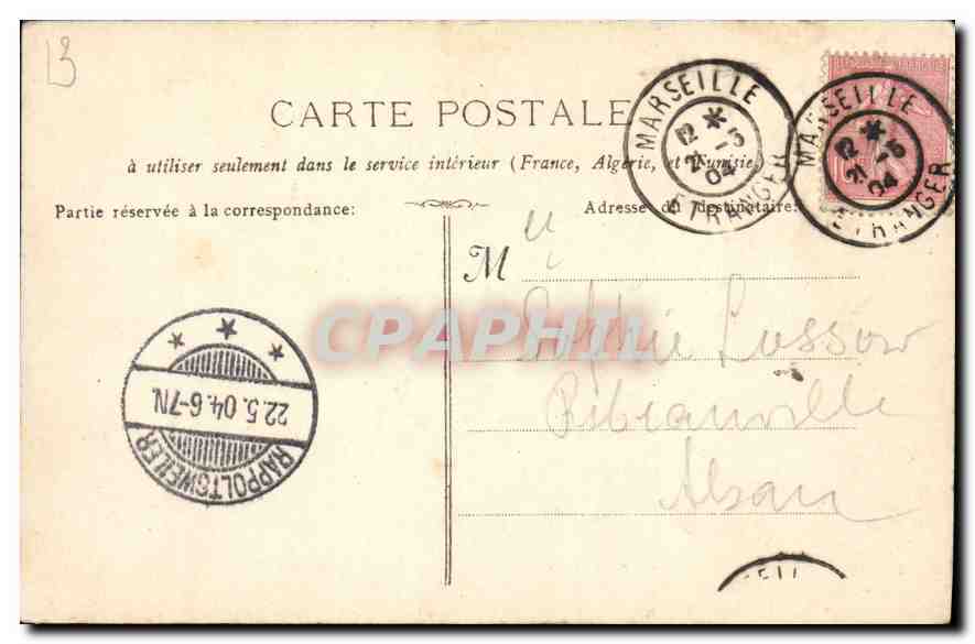 CPA Marseille la porte d'Aix  — Verso