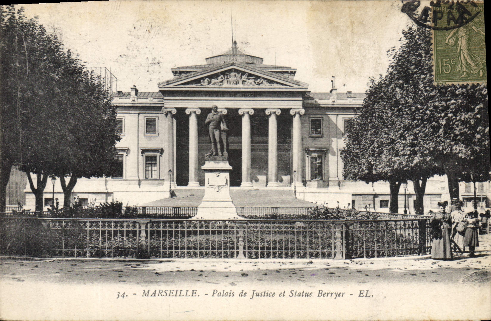 Marseille - Palais de Justice et Statue Berryer - EL.