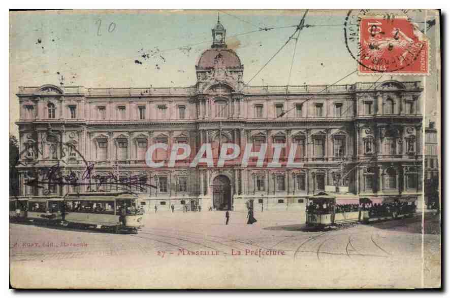 CPA Marseille la Prefecture Tramways
