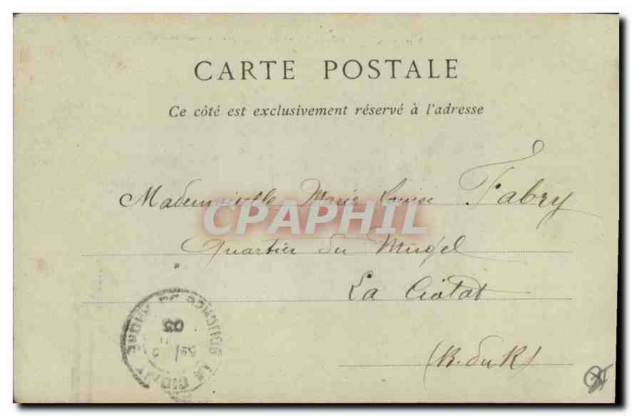 CPA Marseille Perspective de la Rue de la Republique Tramway — Verso