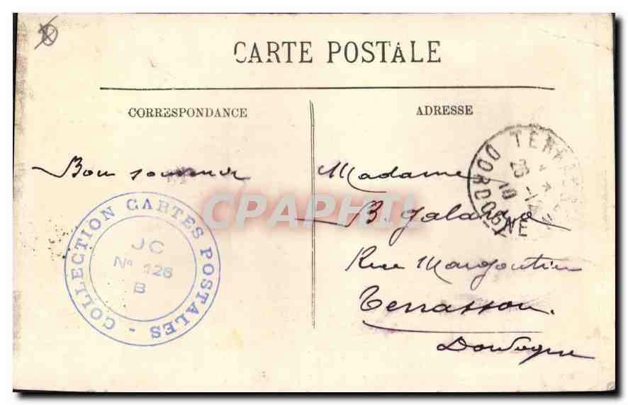 CPA Marseille le Quai du Port et la Rue de la Republique  — Rückseite