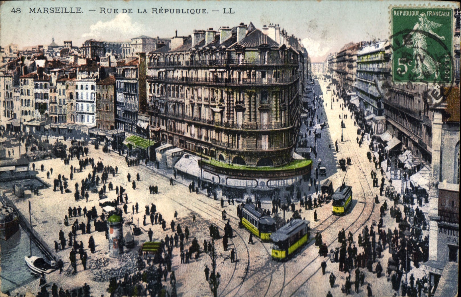 CPA Marseille Rue de la Republique Tramway