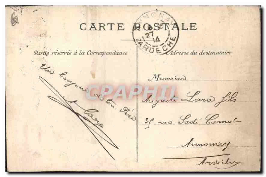 CPA Marseille Rue de la Republique Tramway — Verso